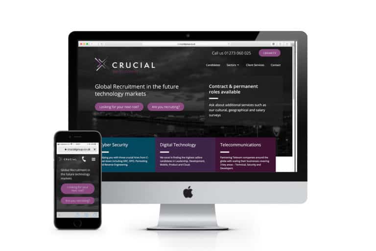 Crucial group website on mac and mobile
