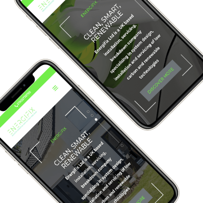 Energifix new website on mobile devices