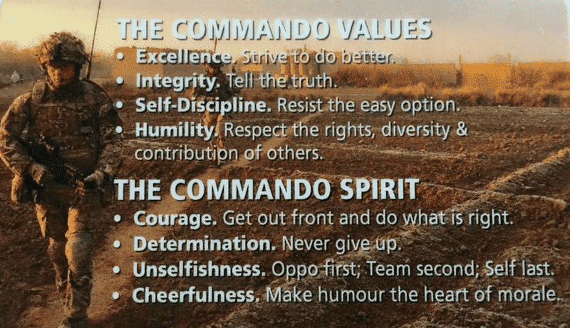 the commando values & the commando spirit